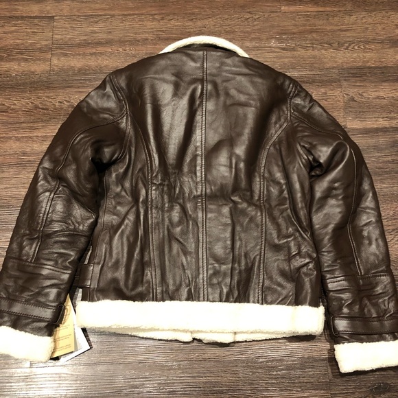 👻 Decrum real leather brown aviator jacket new - Picture 6 of 7